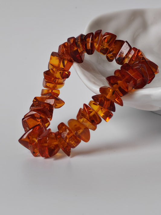 Cognac Amber Irregular Polished Bracelet