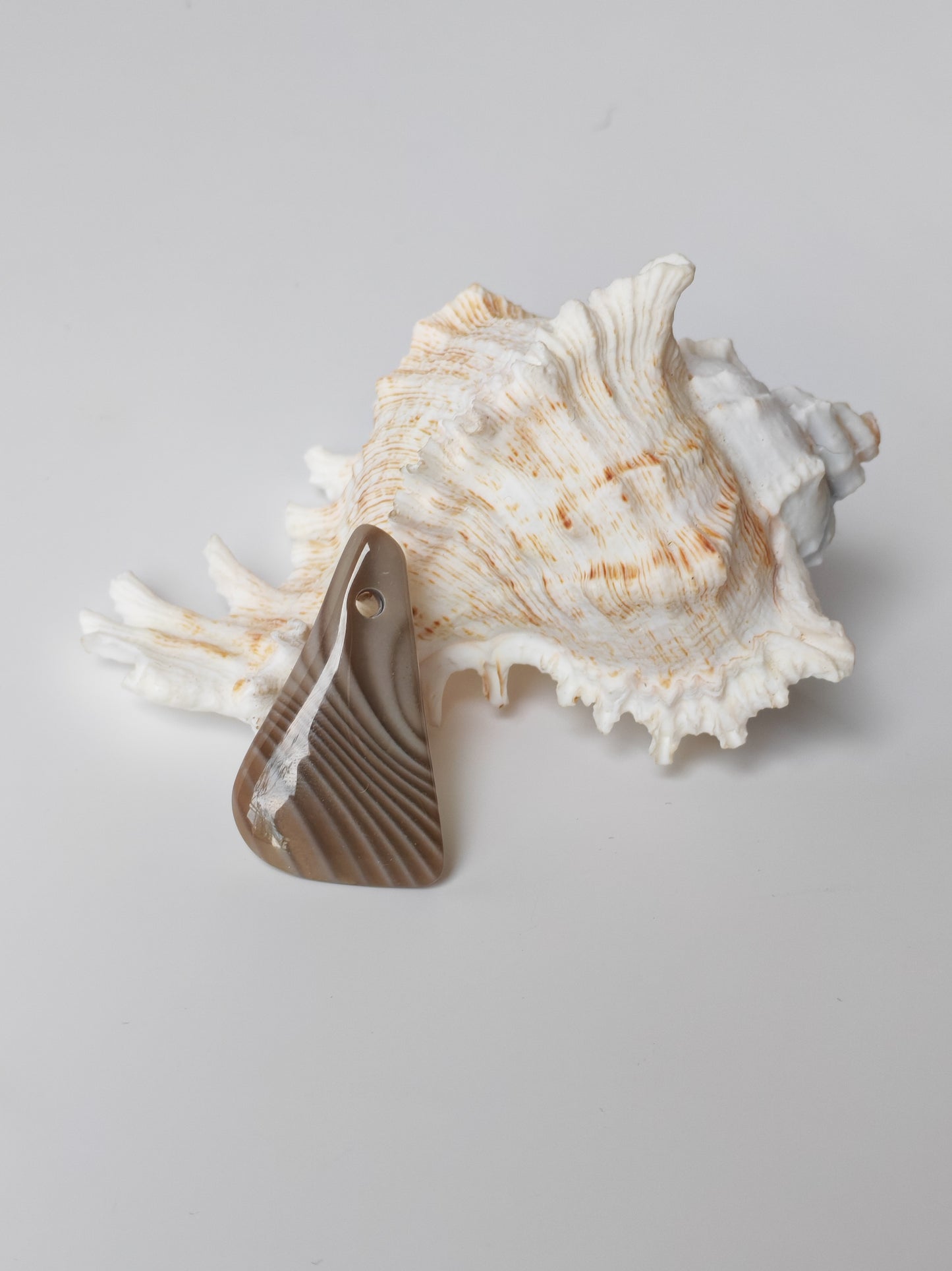 Natural Striped Flint Raw Pendant | Pear-Shaped Stone