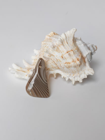 Natural Striped Flint Raw Pendant | Pear-Shaped Stone