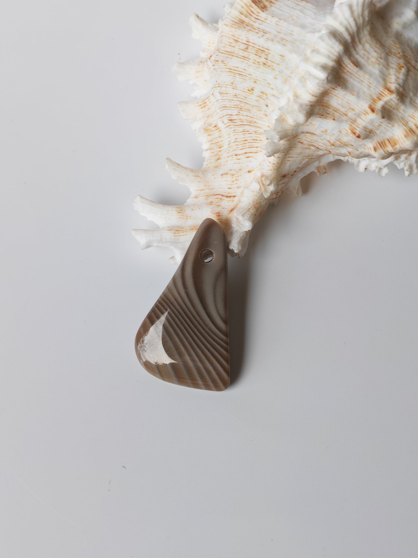 Natural Striped Flint Raw Pendant | Pear-Shaped Stone