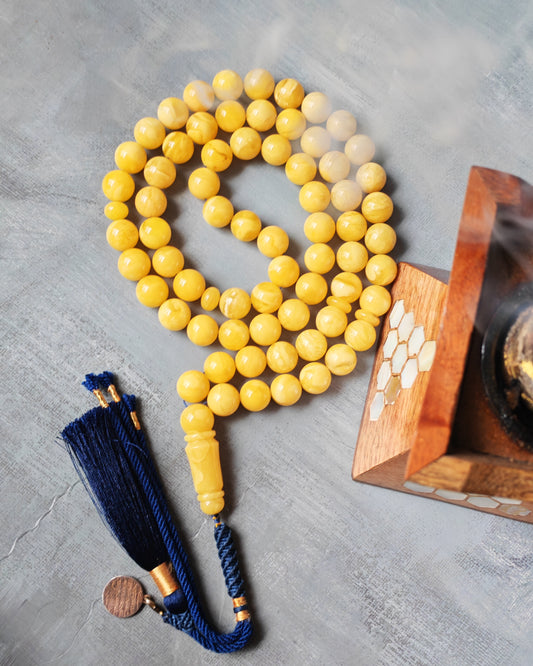 Long Collectible Natural Butterscotch Amber Rosary 67 Beads