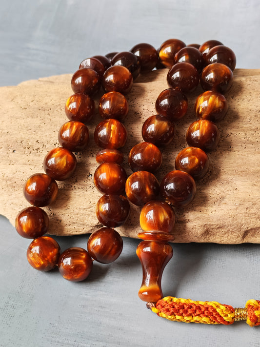 Unique Lava Flow Bakelite Misbaha 35 Beads 100g