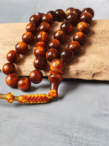 Unique Lava Flow Bakelite Misbaha 35 Beads 100g