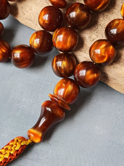 Unique Lava Flow Bakelite Misbaha 35 Beads 100g