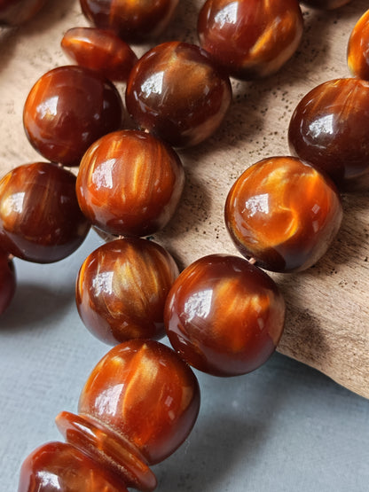 Unique Lava Flow Bakelite Misbaha 35 Beads 100g