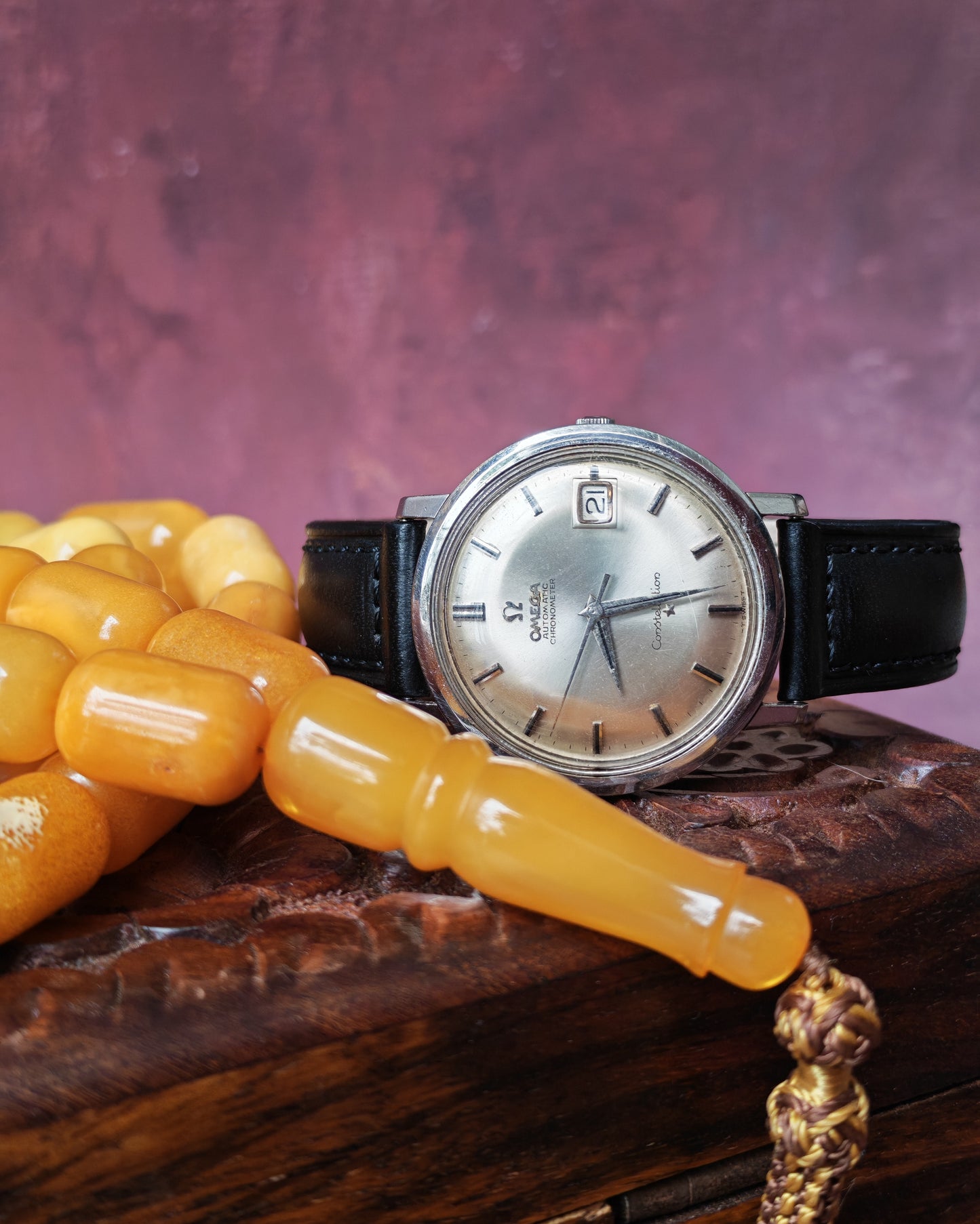 Vintage Natural Aged Barrel Shaped Honey Amber Rosary 41 Beads