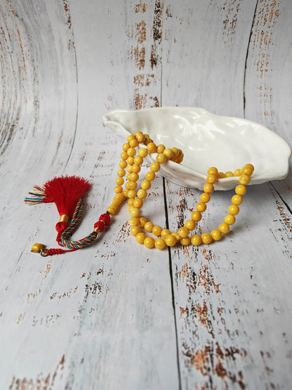 Aged Royal White Baltic Amber Tasbih with Certificate 99 Beads