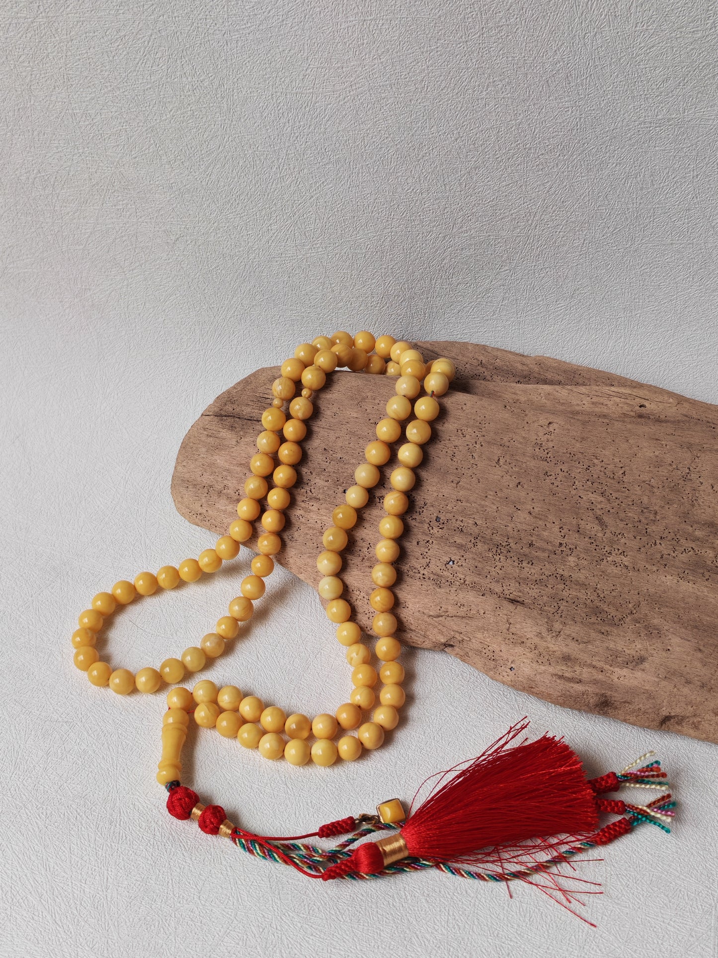 Aged Royal White Baltic Amber Tasbih with Certificate 99 Beads