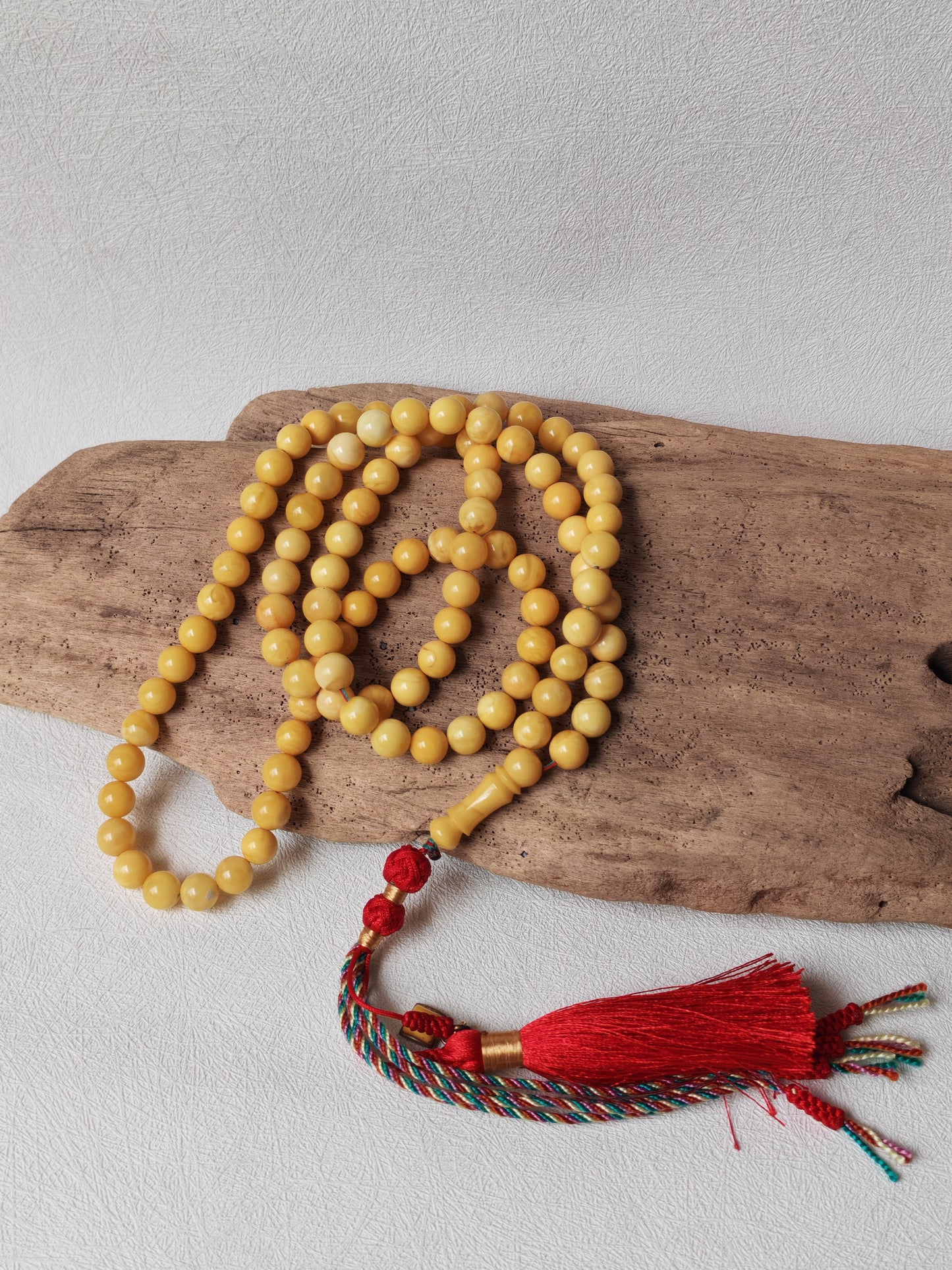 Aged Royal White Baltic Amber Tasbih with Certificate 99 Beads