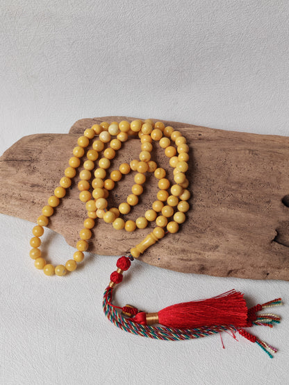 Aged Royal White Baltic Amber Tasbih with Certificate 99 Beads