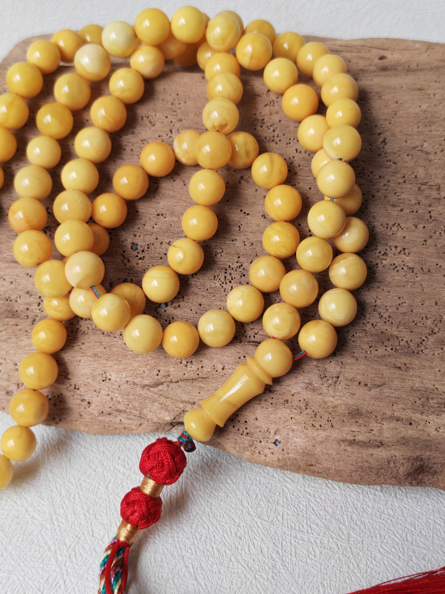 Aged Royal White Baltic Amber Tasbih with Certificate 99 Beads