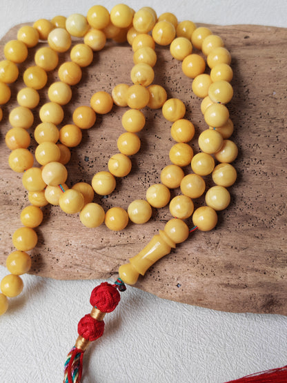 Aged Royal White Baltic Amber Tasbih with Certificate 99 Beads