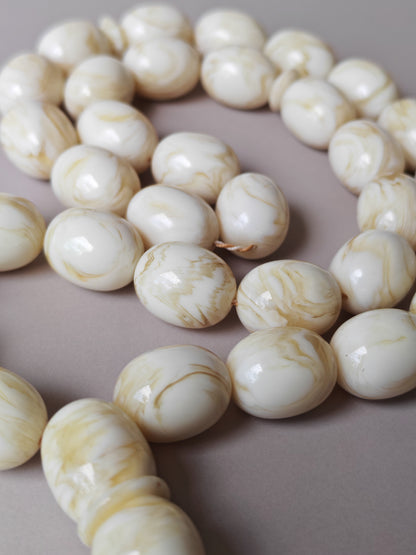 White French Galalith Rosary Tornado 33 Beads
