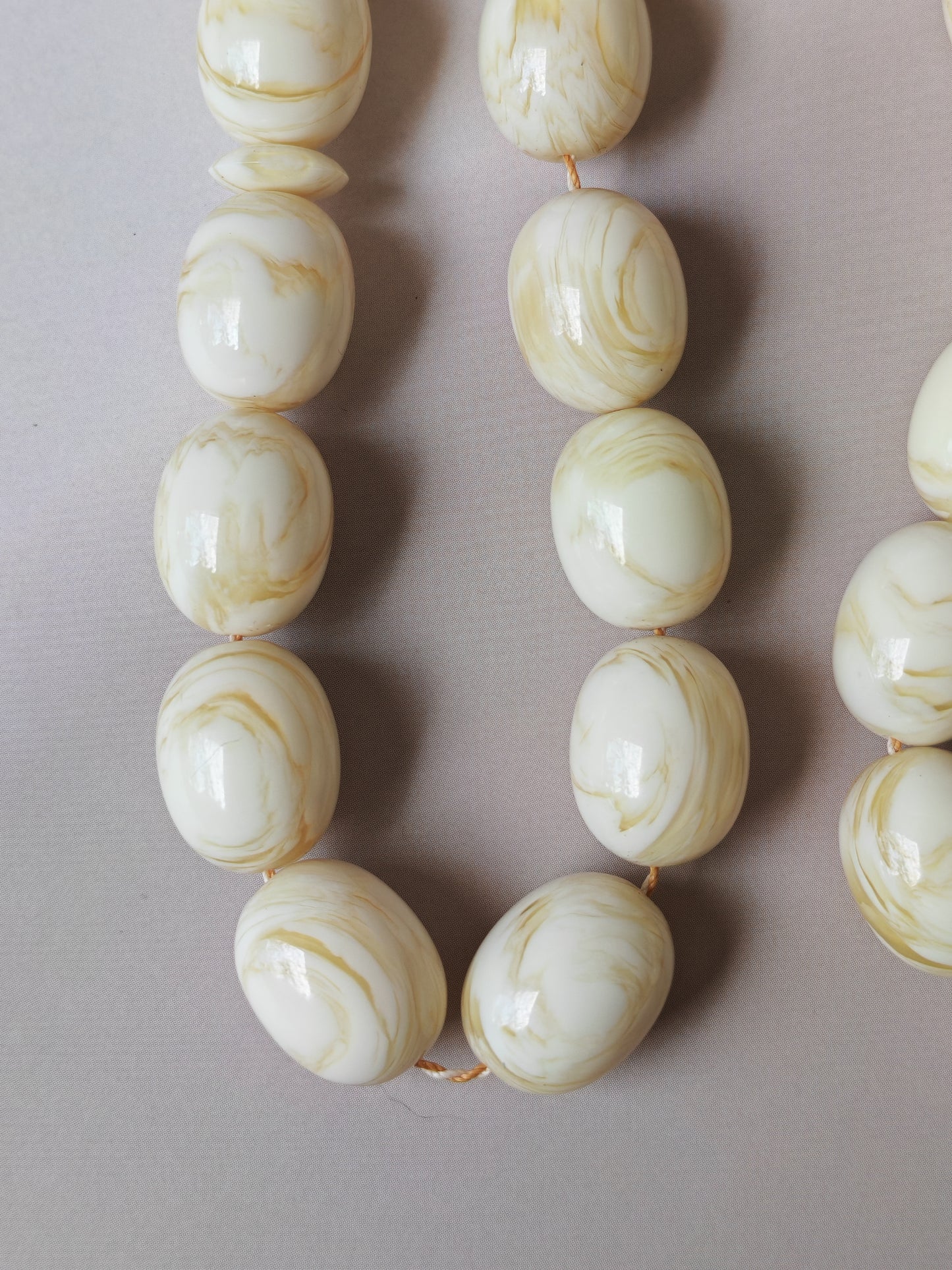 White French Galalith Rosary Tornado 33 Beads