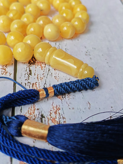 Long Collectible Natural Butterscotch Amber Rosary 67 Beads