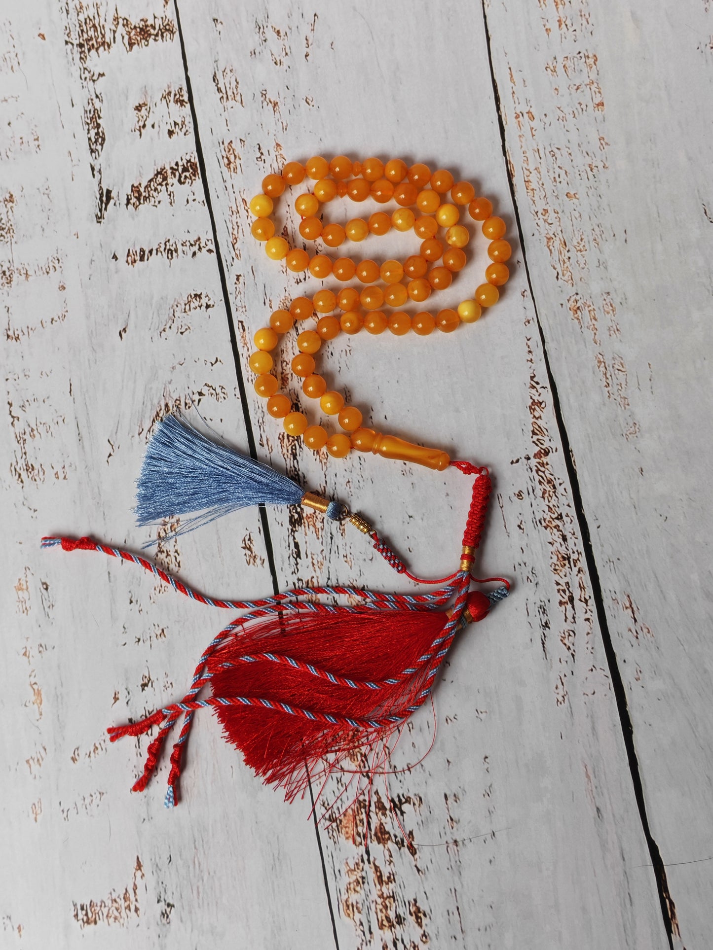 Antique Natural Aged Honey Amber Pocket Size Tasbih 66 Beads