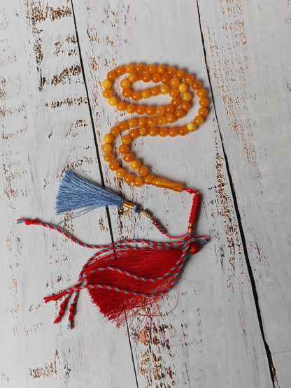 Antique Natural Aged Honey Amber Pocket Size Tasbih 66 Beads