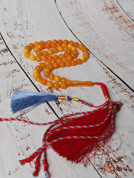 Antique Natural Aged Honey Amber Pocket Size Tasbih 66 Beads