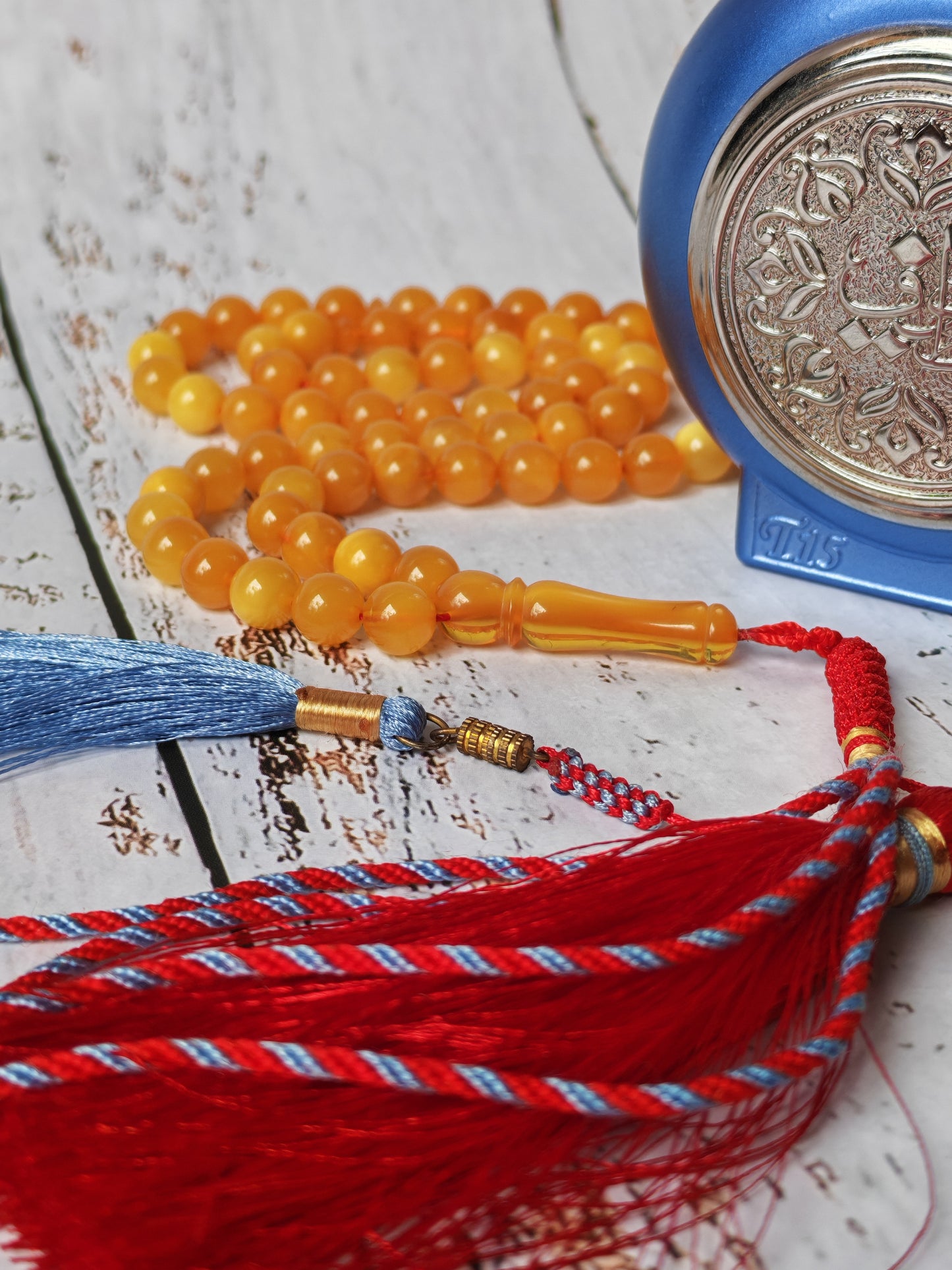 Antique Natural Aged Honey Amber Pocket Size Tasbih 66 Beads