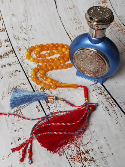 Antique Natural Aged Honey Amber Pocket Size Tasbih 66 Beads