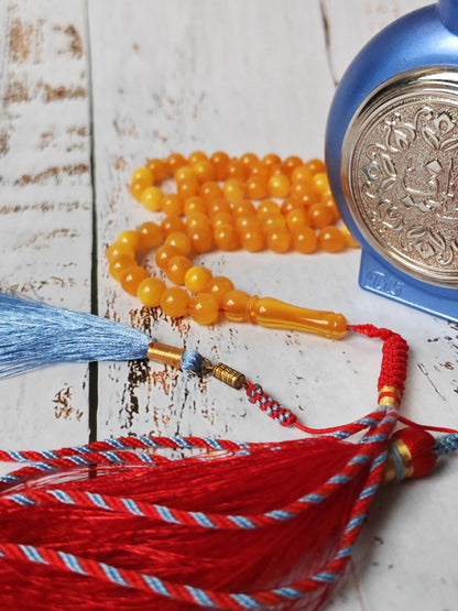 Antique Natural Aged Honey Amber Pocket Size Tasbih 66 Beads