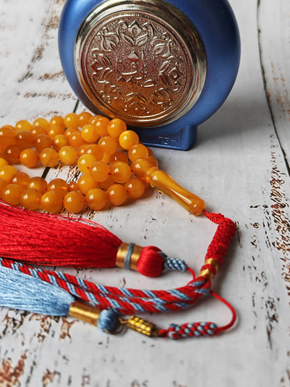 Antique Natural Aged Honey Amber Pocket Size Tasbih 66 Beads