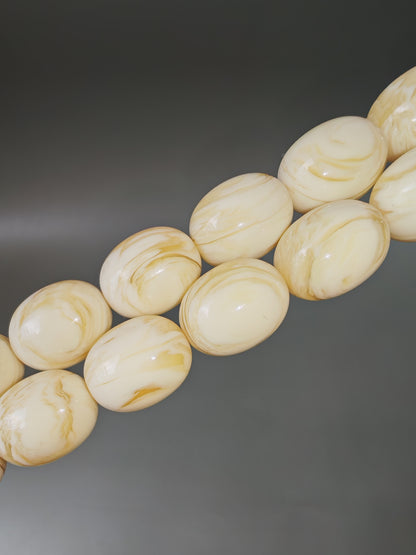 White French Galalith Rosary Tornado 33 Beads