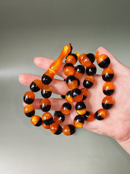 Dual Color Catalin Bakelite Rosary 33 Beads