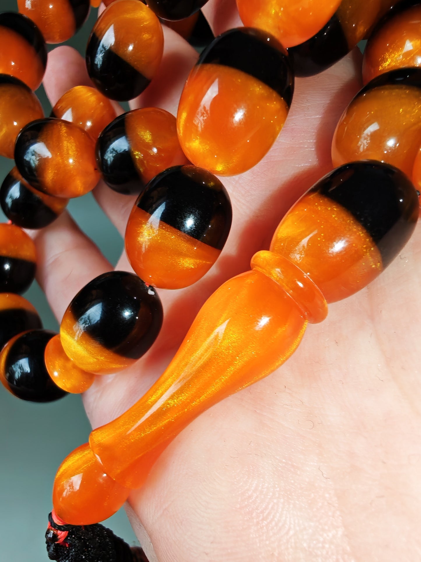 Dual Color Catalin Bakelite Rosary 33 Beads