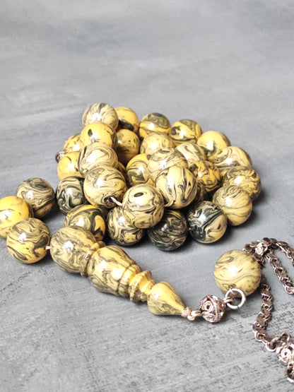 Vintage Gradient "Chernobyl" Bakelite Misbah 33 Beads