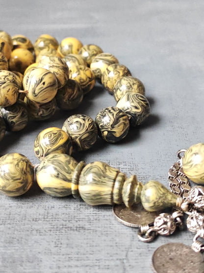 Vintage Gradient "Chernobyl" Bakelite Misbah 33 Beads