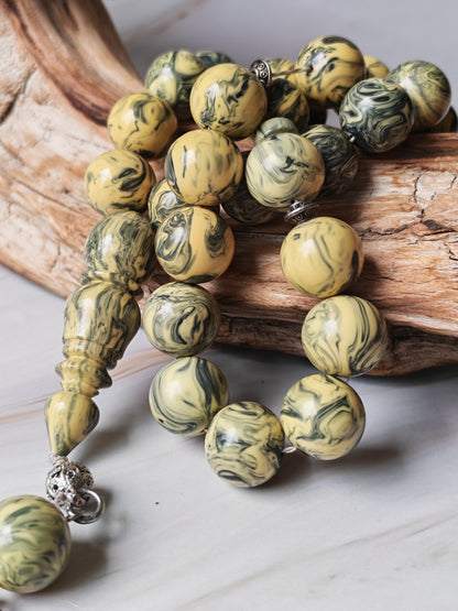 Vintage Gradient "Chernobyl" Bakelite Misbah 33 Beads