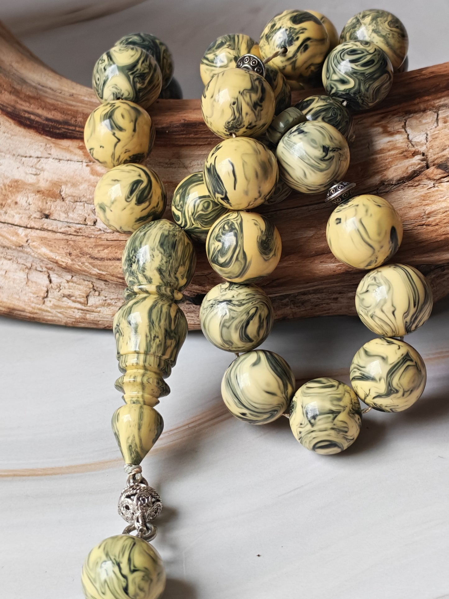 Vintage Gradient "Chernobyl" Bakelite Misbah 33 Beads