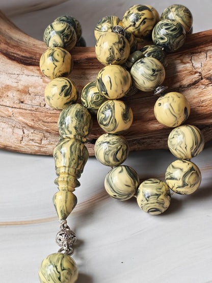 Vintage Gradient "Chernobyl" Bakelite Misbah 33 Beads