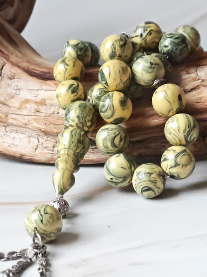 Vintage Gradient "Chernobyl" Bakelite Misbah 33 Beads