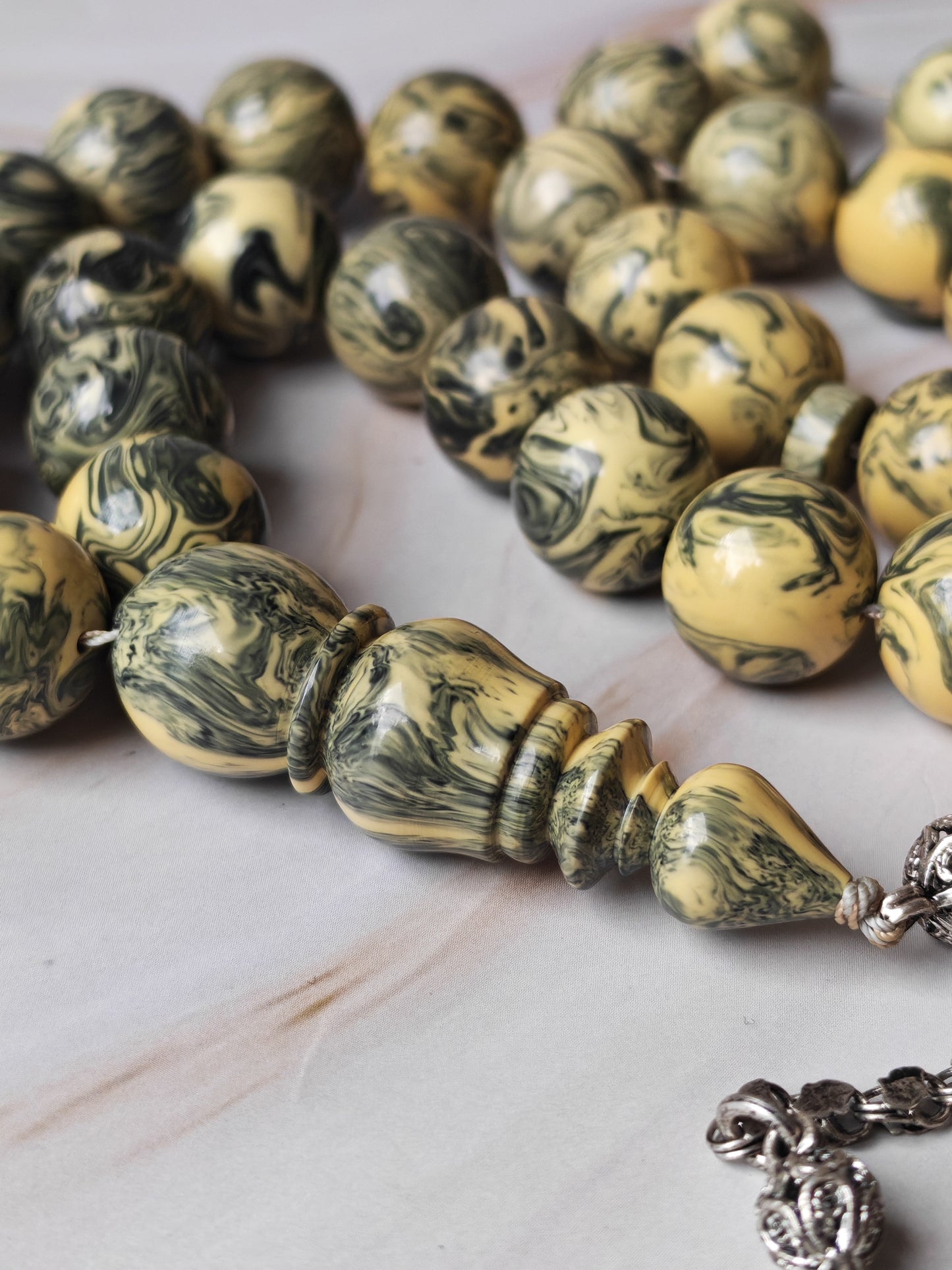 Vintage Gradient "Chernobyl" Bakelite Misbah 33 Beads