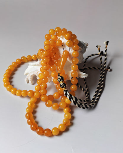 99-Bead Micro Tasbih | Naturally Aged Butterscotch & Honey Amber (8.5 mm)