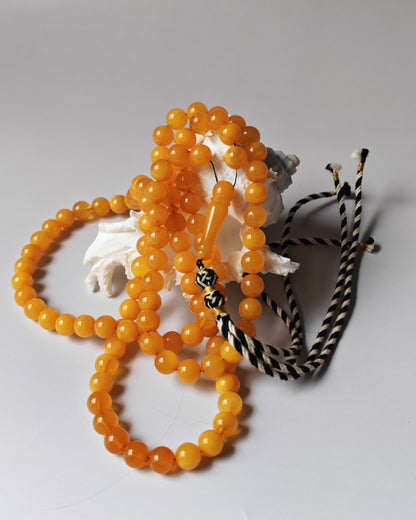99-Bead Micro Tasbih | Naturally Aged Butterscotch & Honey Amber (8.5 mm)