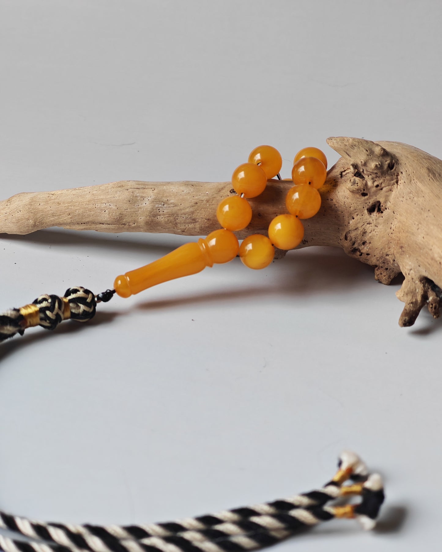 99-Bead Micro Tasbih | Naturally Aged Butterscotch & Honey Amber (8.5 mm)