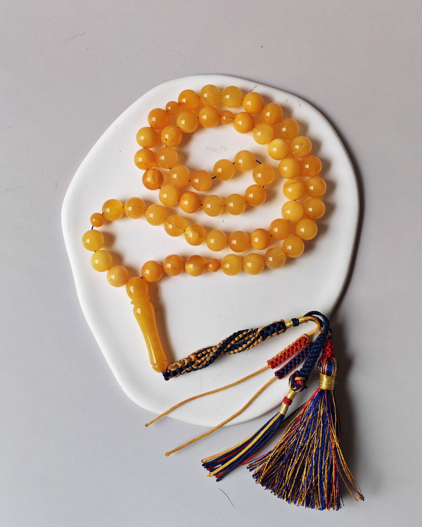 54-Bead Micro Tasbih | Mixed Amber Tones (8.5 mm)