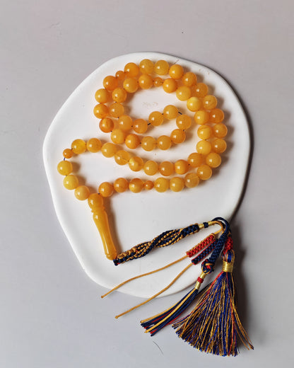 54-Bead Micro Tasbih | Mixed Amber Tones (8.5 mm)