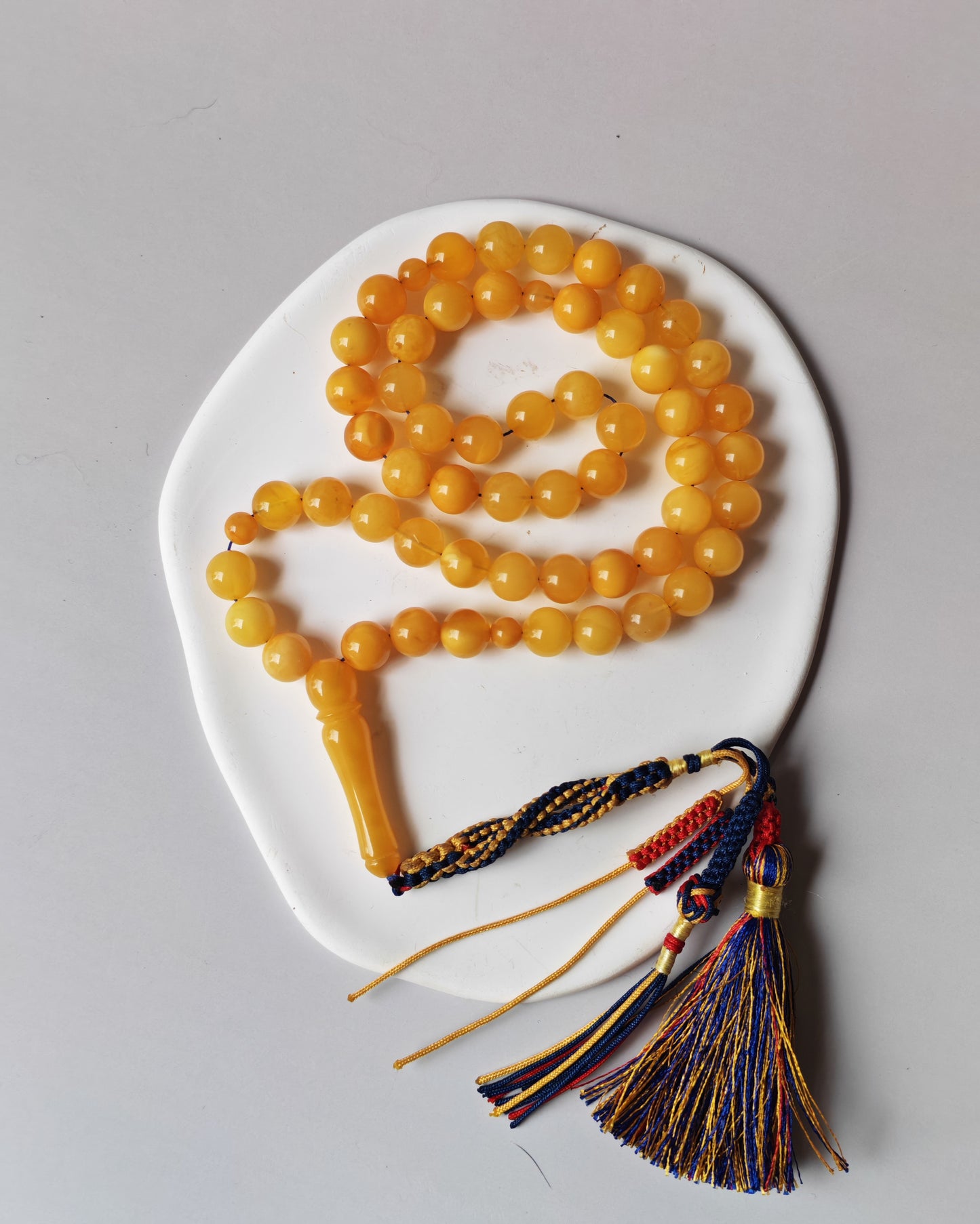 54-Bead Micro Tasbih | Mixed Amber Tones (8.5 mm)