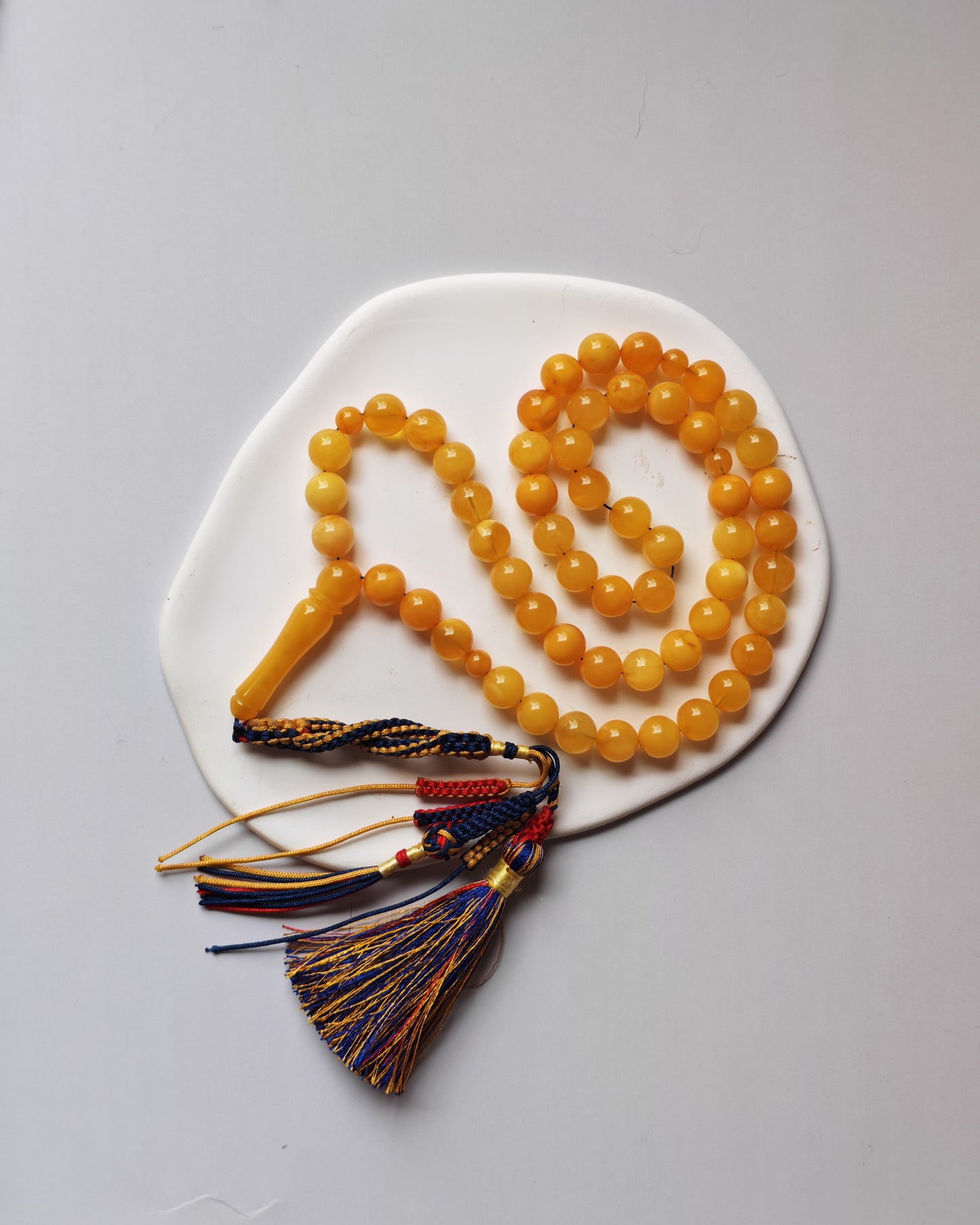 54-Bead Micro Tasbih | Mixed Amber Tones (8.5 mm)