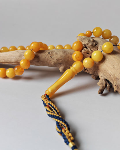 54-Bead Micro Tasbih | Mixed Amber Tones (8.5 mm)
