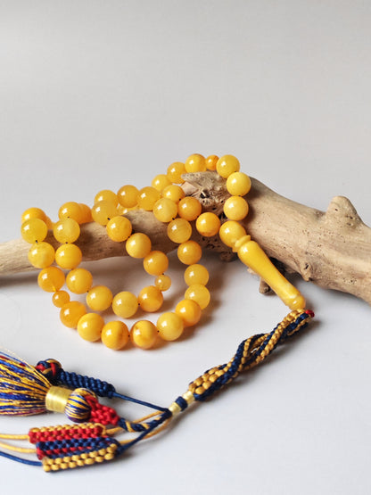 54-Bead Micro Tasbih | Mixed Amber Tones (8.5 mm)