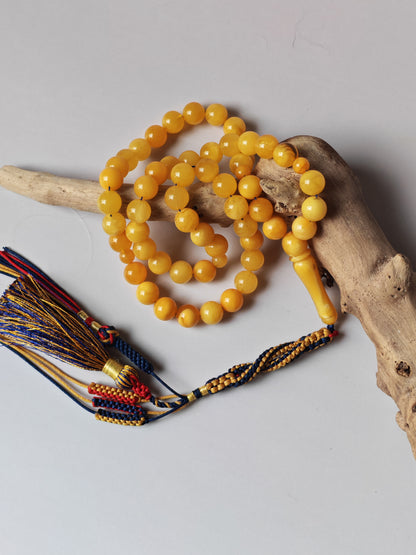 54-Bead Micro Tasbih | Mixed Amber Tones (8.5 mm)