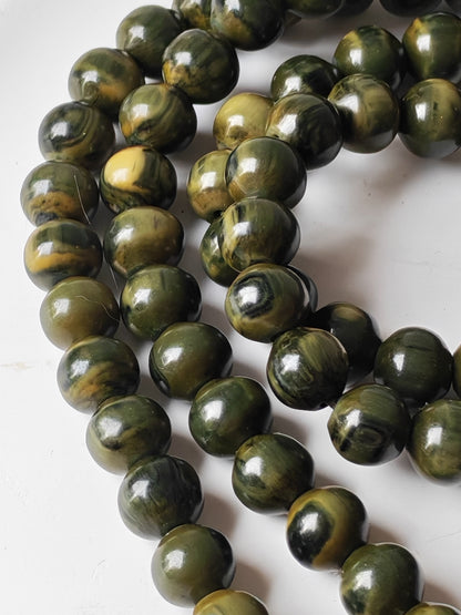 Rare Antique German Bakelite Misbah | 99 Beads, Ottoman Craft in Frog Green
