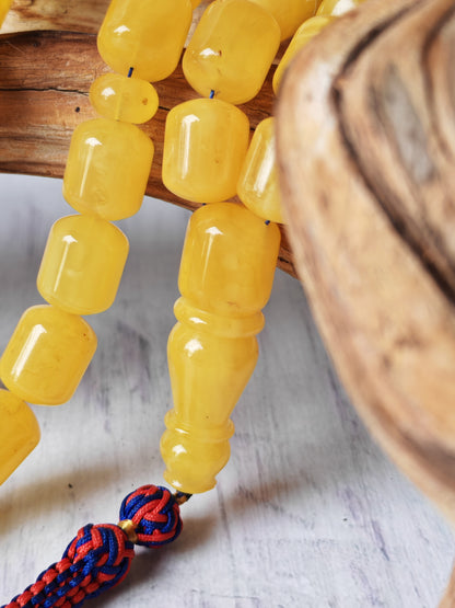Barrel Shape Honey Natural Amber Rosary / Tasbih