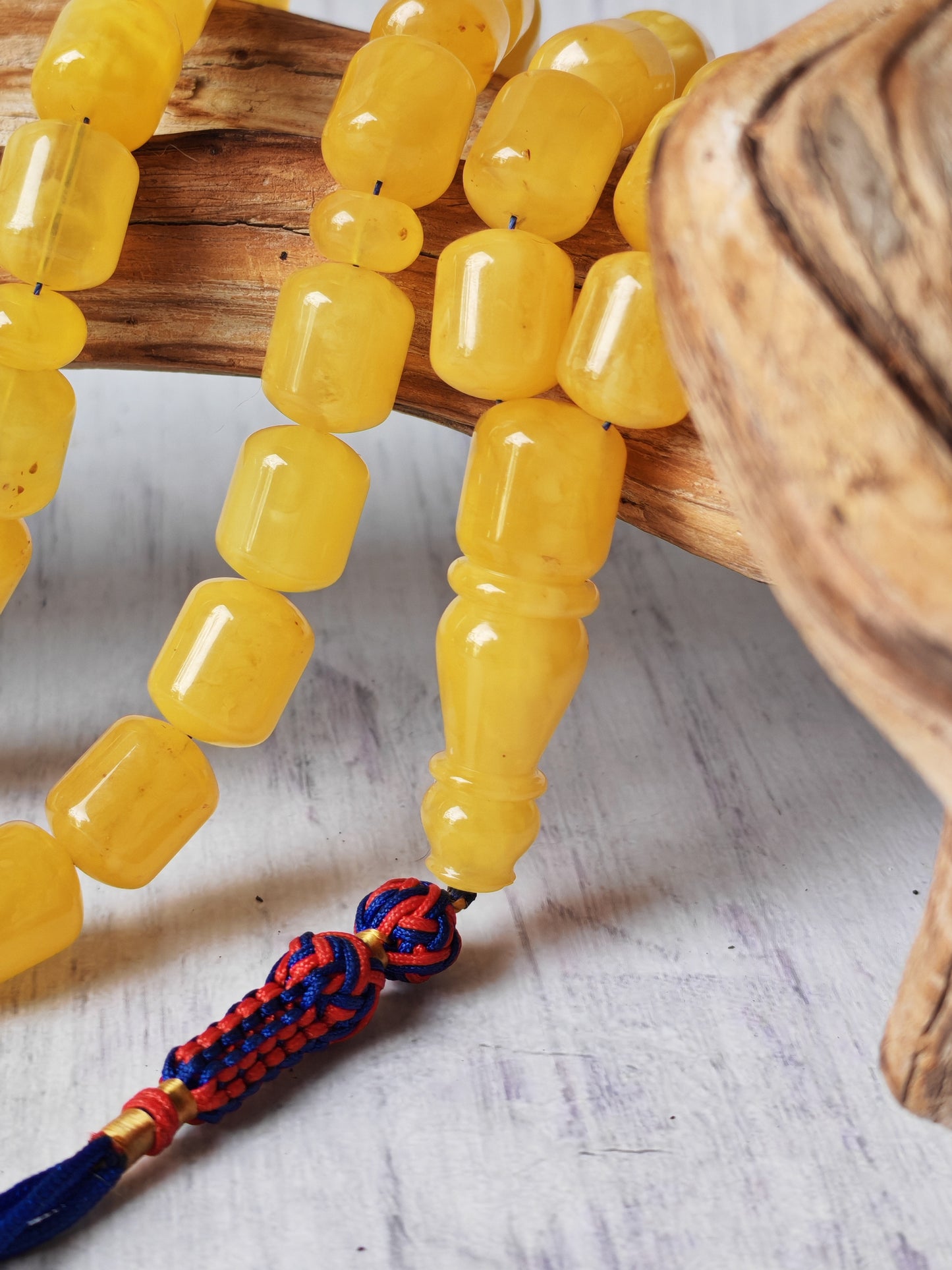 Barrel Shape Honey Natural Amber Rosary / Tasbih