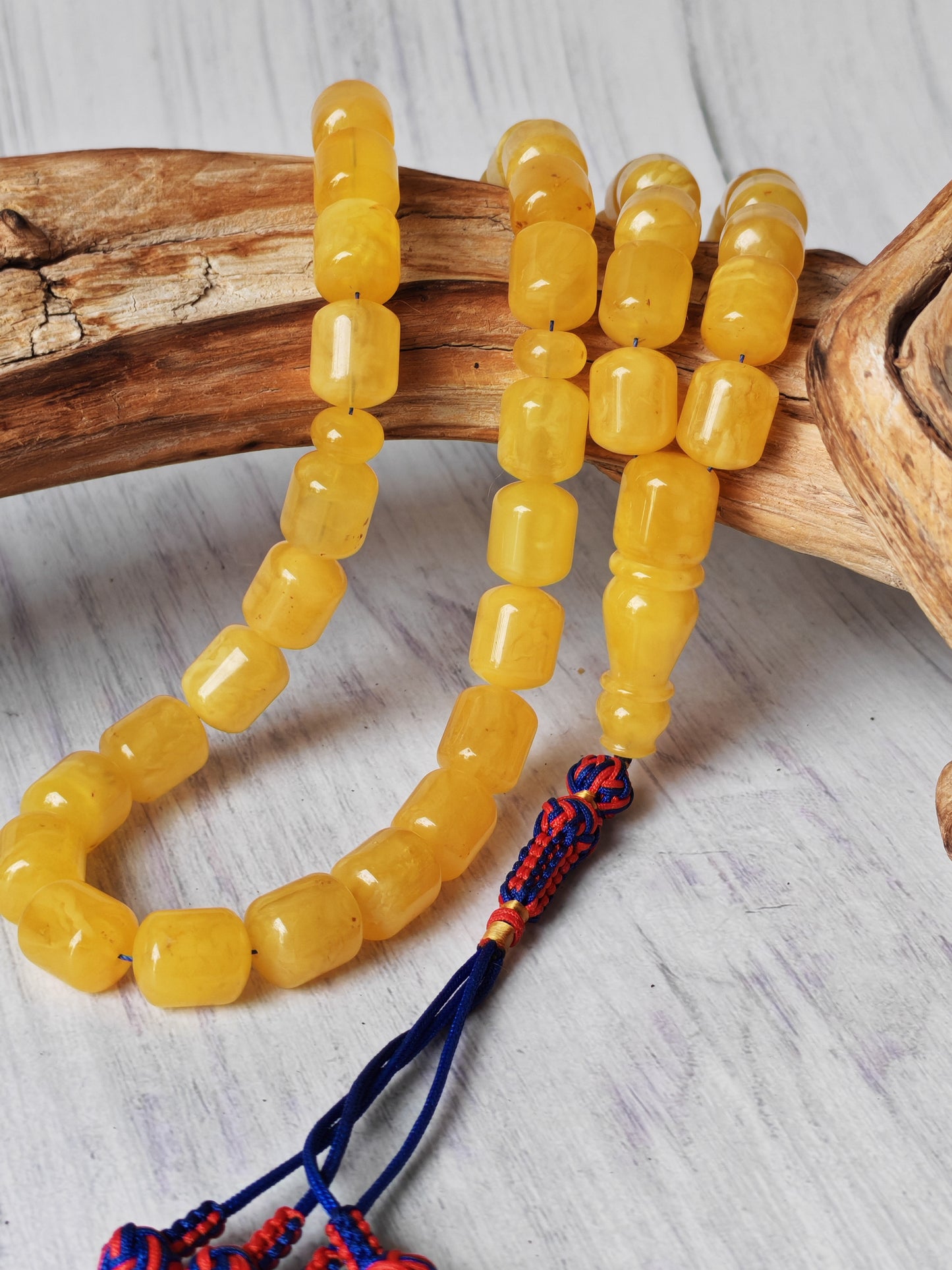 Barrel Shape Honey Natural Amber Rosary / Tasbih
